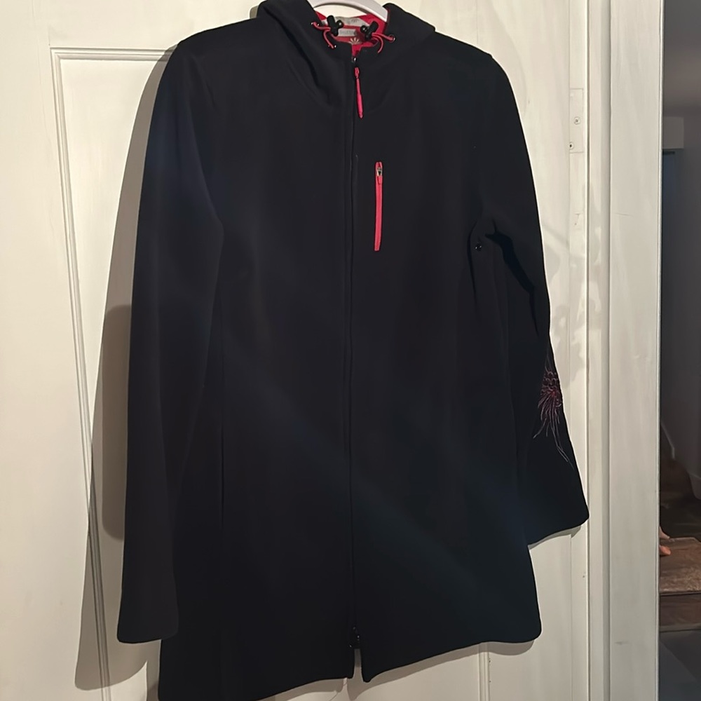 Long Fleece coat with hood